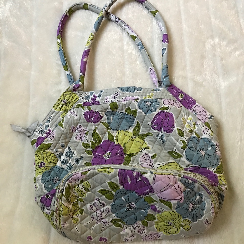 watercolor print vera bradley angled tote